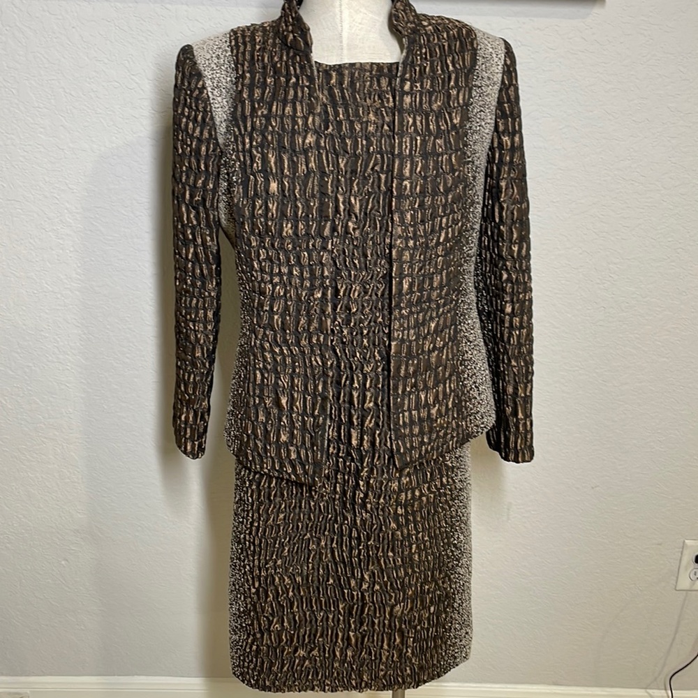 Lafayette 148 two piece jacket and dress textured size 10
